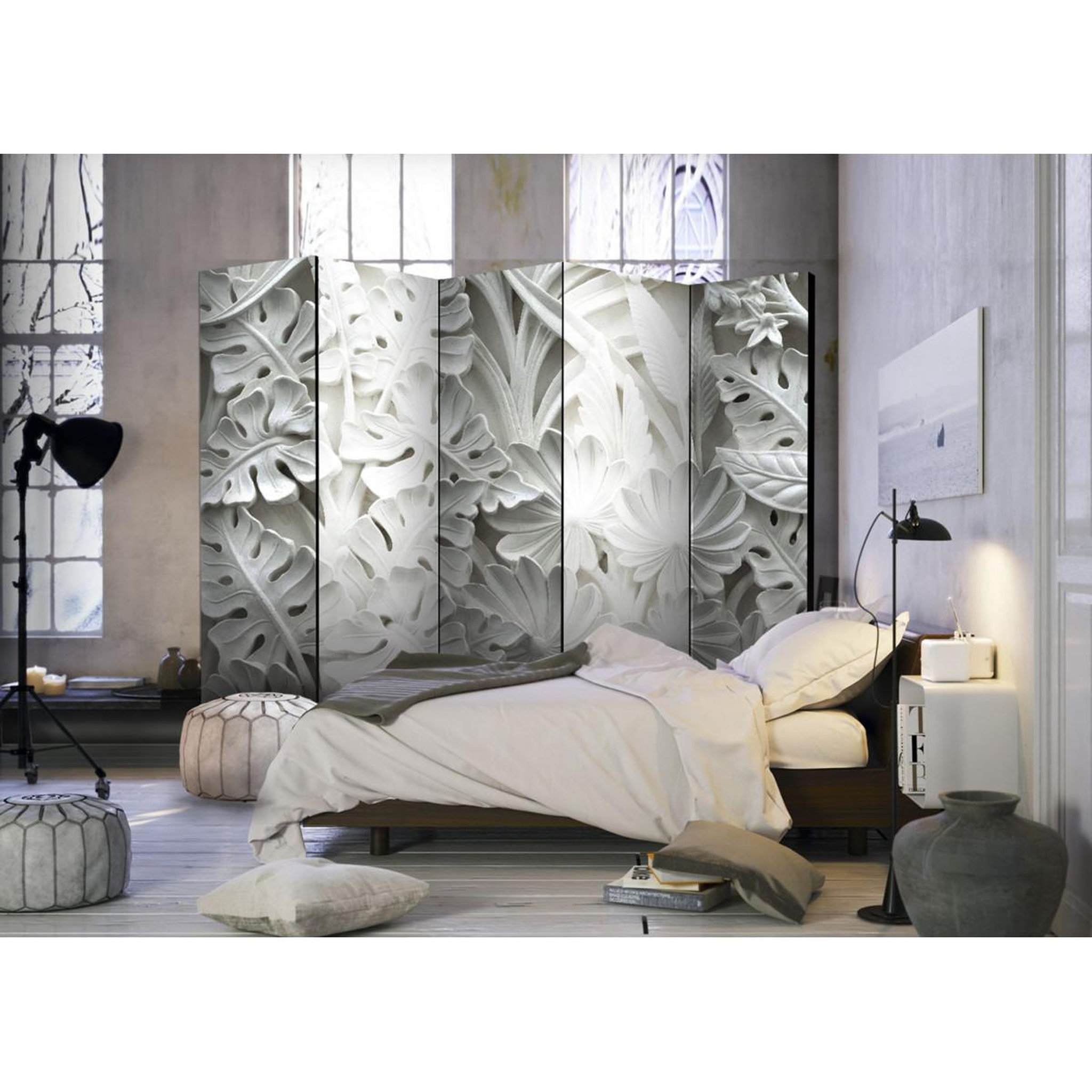 Voir la diapositive 2 : Paris Prix Paravent 5 volets  alabaster garden  172x225cm