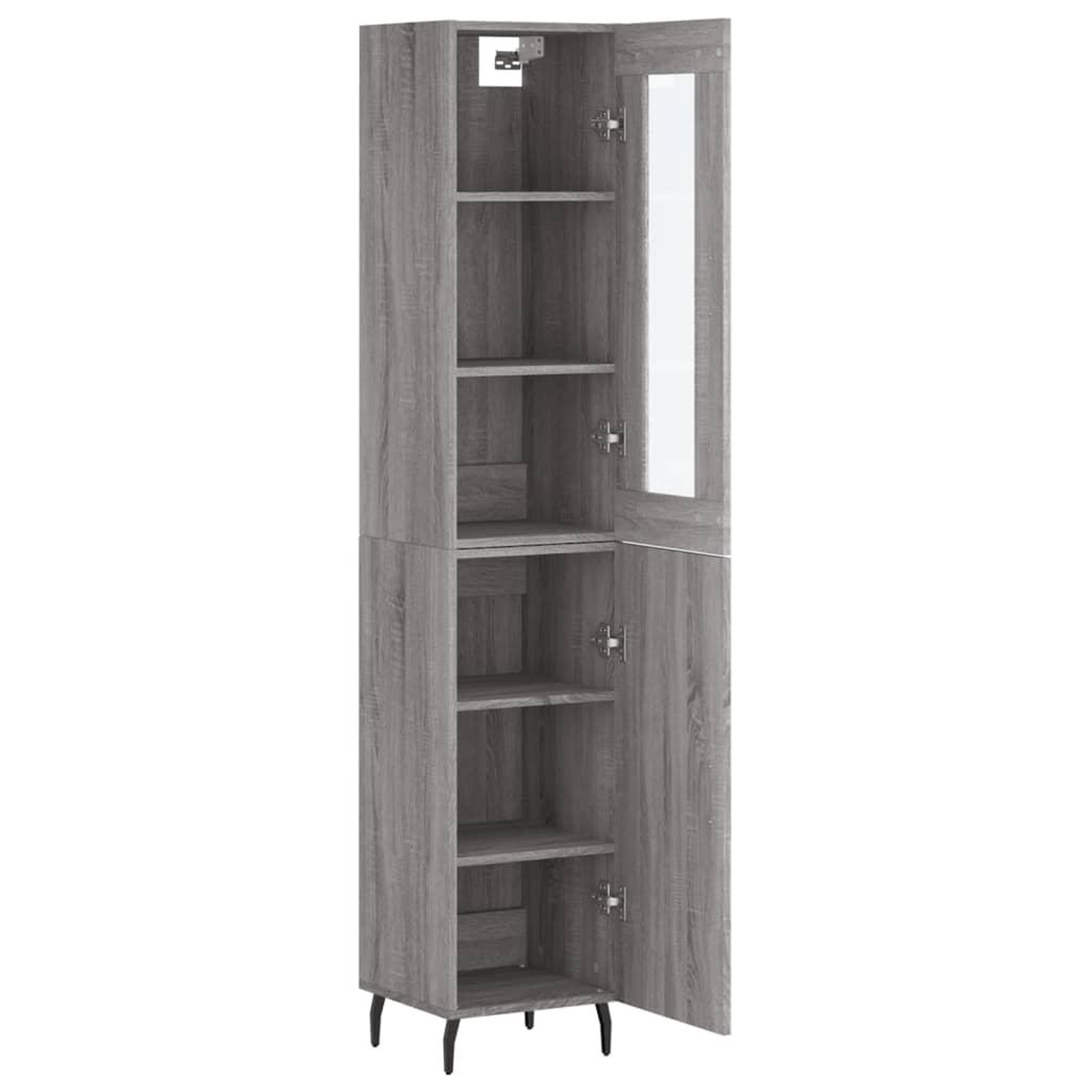 Voir la diapositive 4 : VIDAXL Buffet haut Sonoma gris 34,5x34x180 cm Bois d'ingenierie