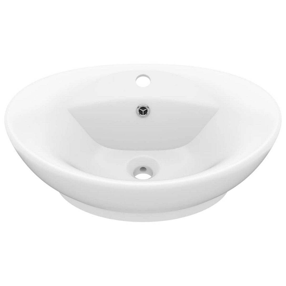 VIDAXL Lavabo ovale de luxe a trop-plein Blanc mat 58,5x39cm Ceramique