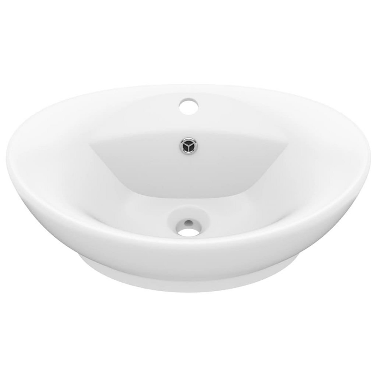 VIDAXL Lavabo ovale de luxe a trop-plein Blanc mat 58,5x39cm Ceramique