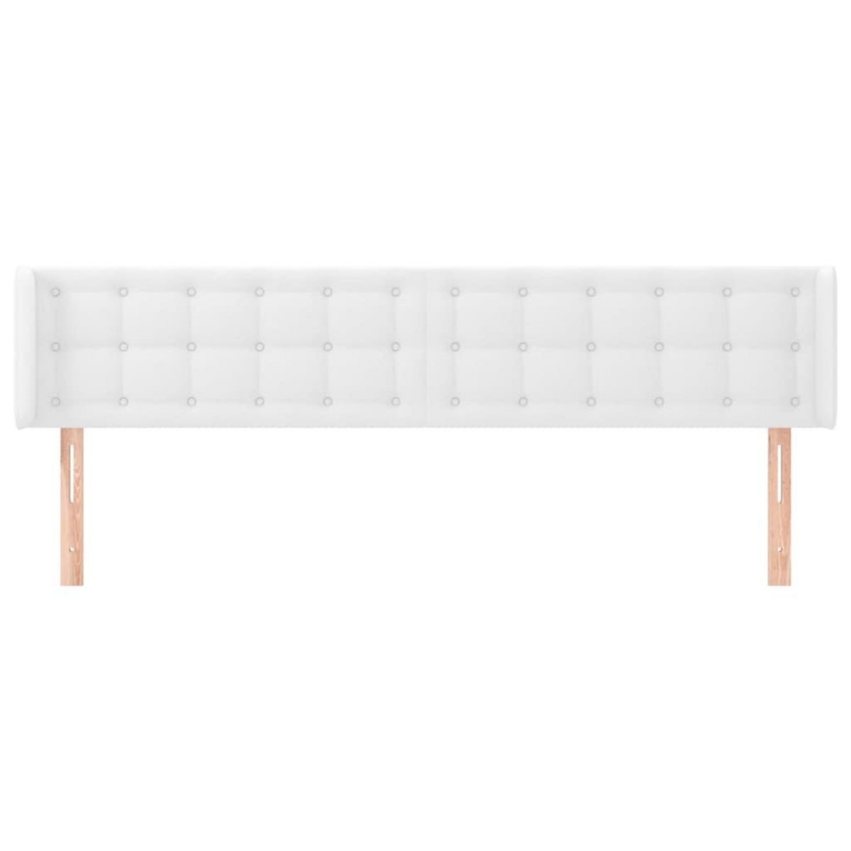 VIDAXL Tete de lit avec oreilles Blanc 203x16x78/88 cm Similicuir