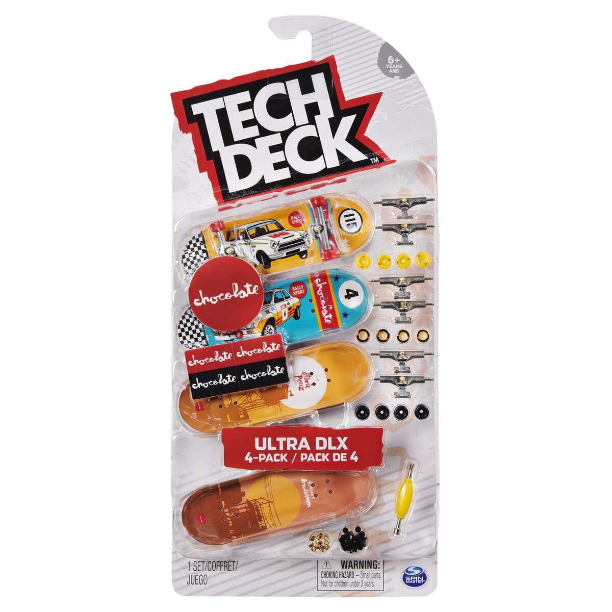 SPIN MASTER Tech Deck Pack de 4 patins à doigts Ultra Dlx Chocolate