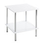 Voir la diapositive 1 : Paris Prix Table d'Appoint Design  Cromo  45cm Blanc & Argent