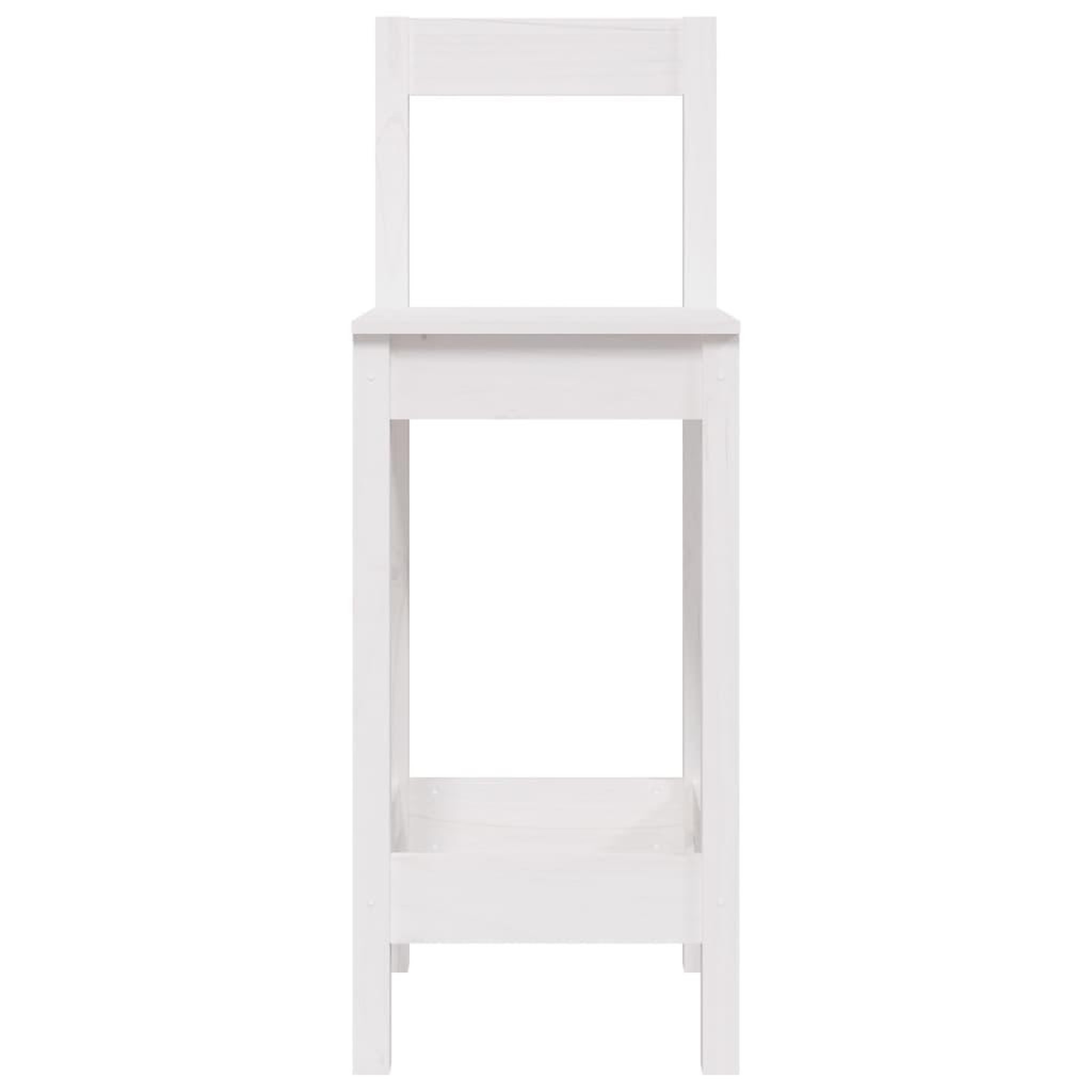 Voir la diapositive 4 : VIDAXL Chaises de bar lot de 2 blanc 40x41,5x112 cm bois de pin solide