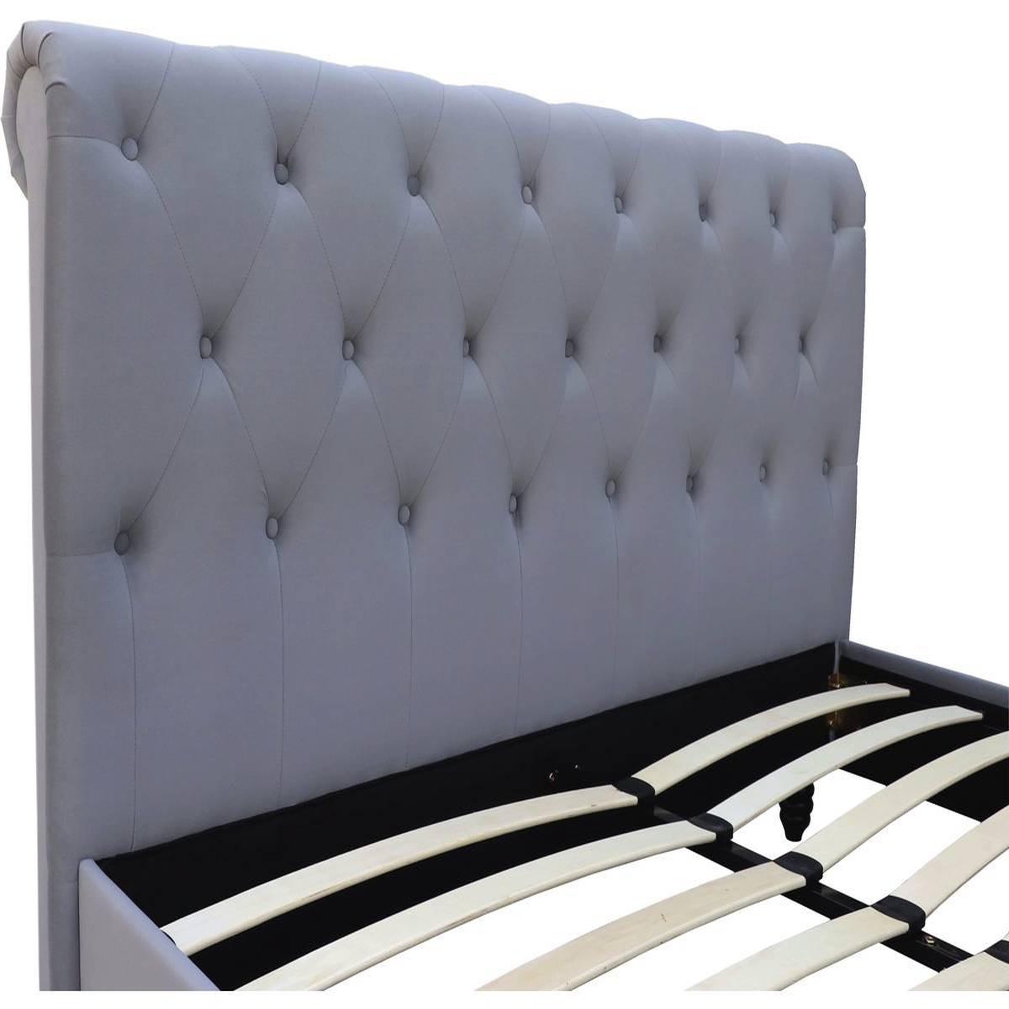 Voir la diapositive 4 : Habitat et Jardin Lit velours  godefroy  - 140 x 190 cm - gris