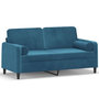 Voir la diapositive 2 : VIDAXL Canape 2 places avec oreillers decoratifs bleu 140 cm velours