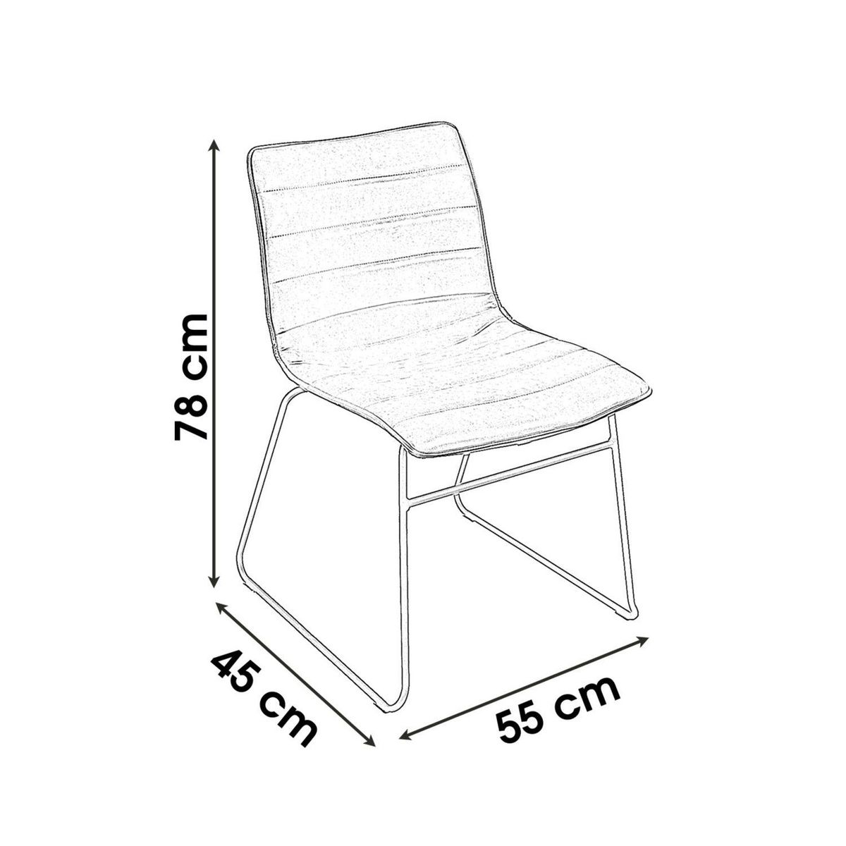 TOILINUX Lot de 4 Chaises de table design velours Brooklyn