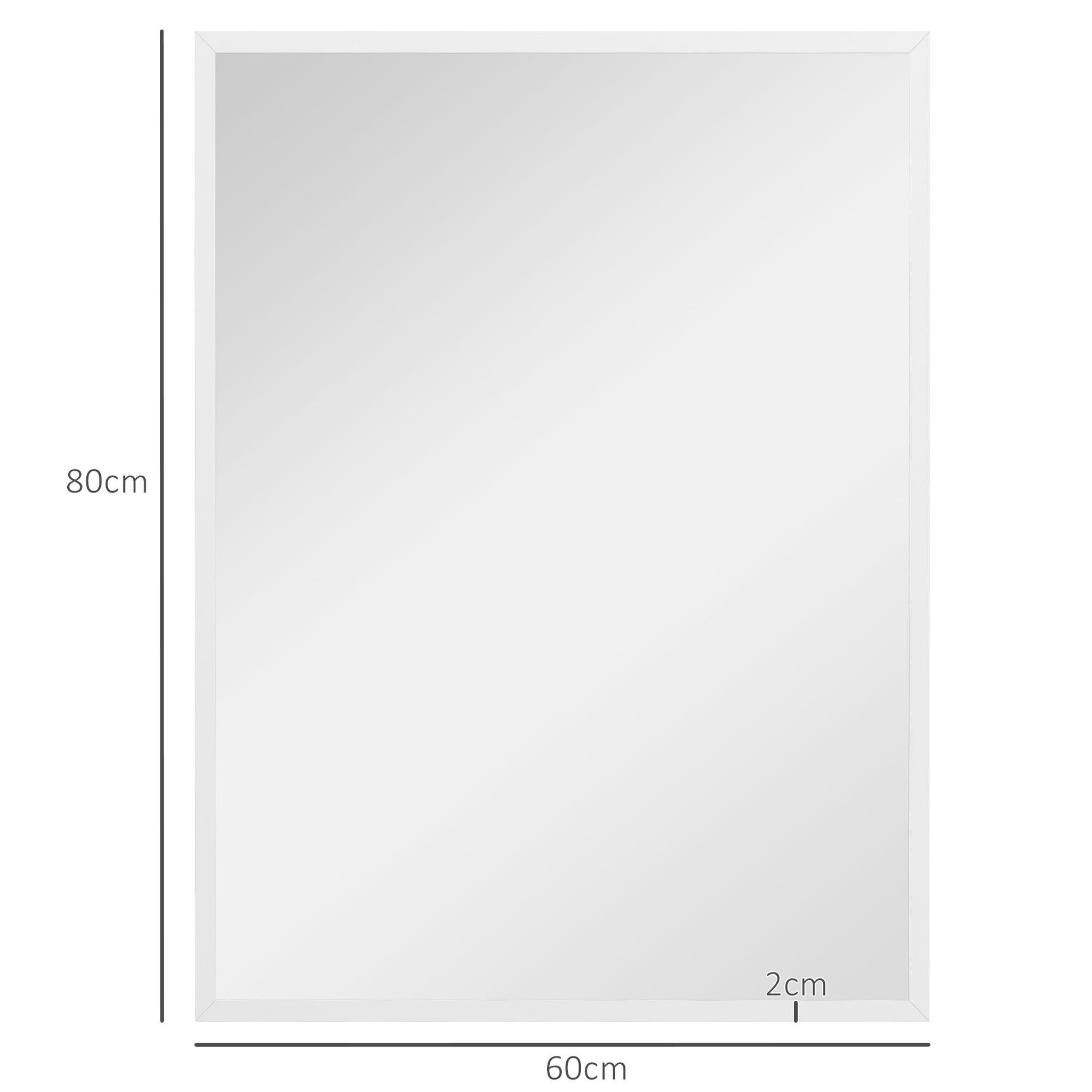 Voir la diapositive 3 : HOMCOM Miroir mural rectangulaire dim. 60L x 80H cm MDF blanc