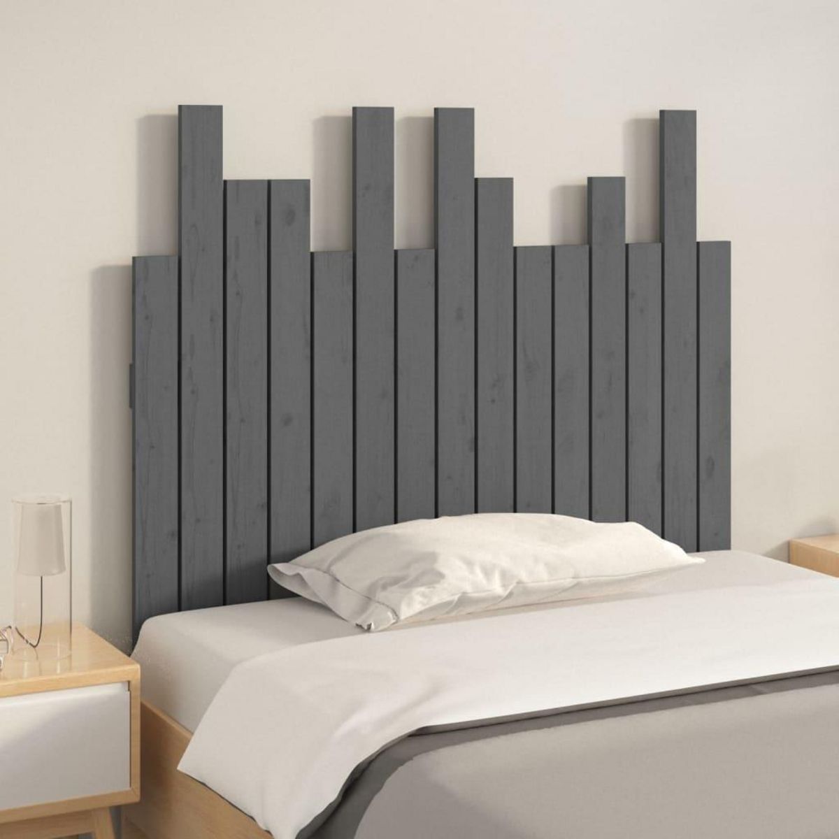 VIDAXL Tete de lit murale Gris 95,5x3x80 cm Bois massif de pin