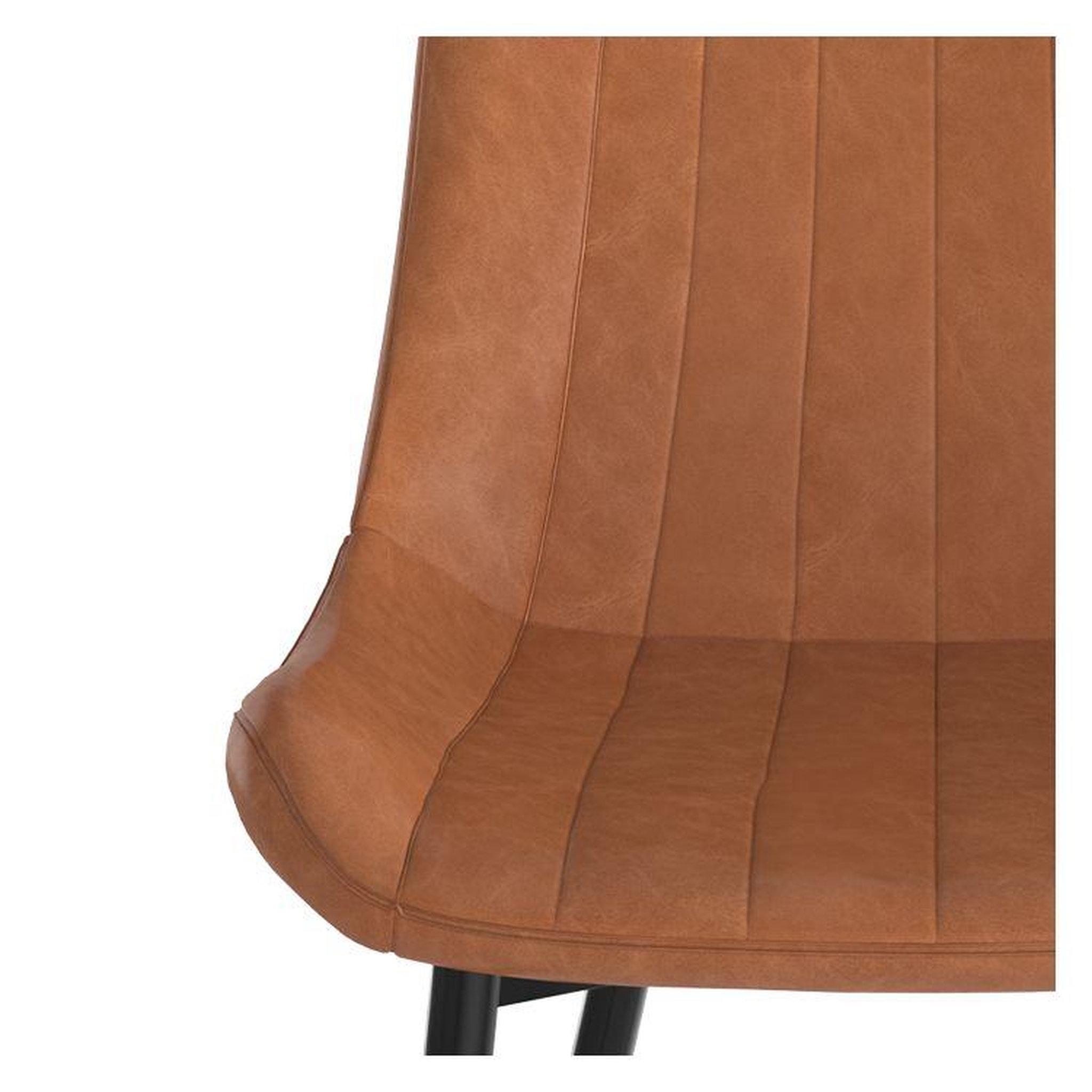 Voir la diapositive 6 : MAISON PAVANE Lot de 2 chaises en cuir synthétique camel et métal noir-killi