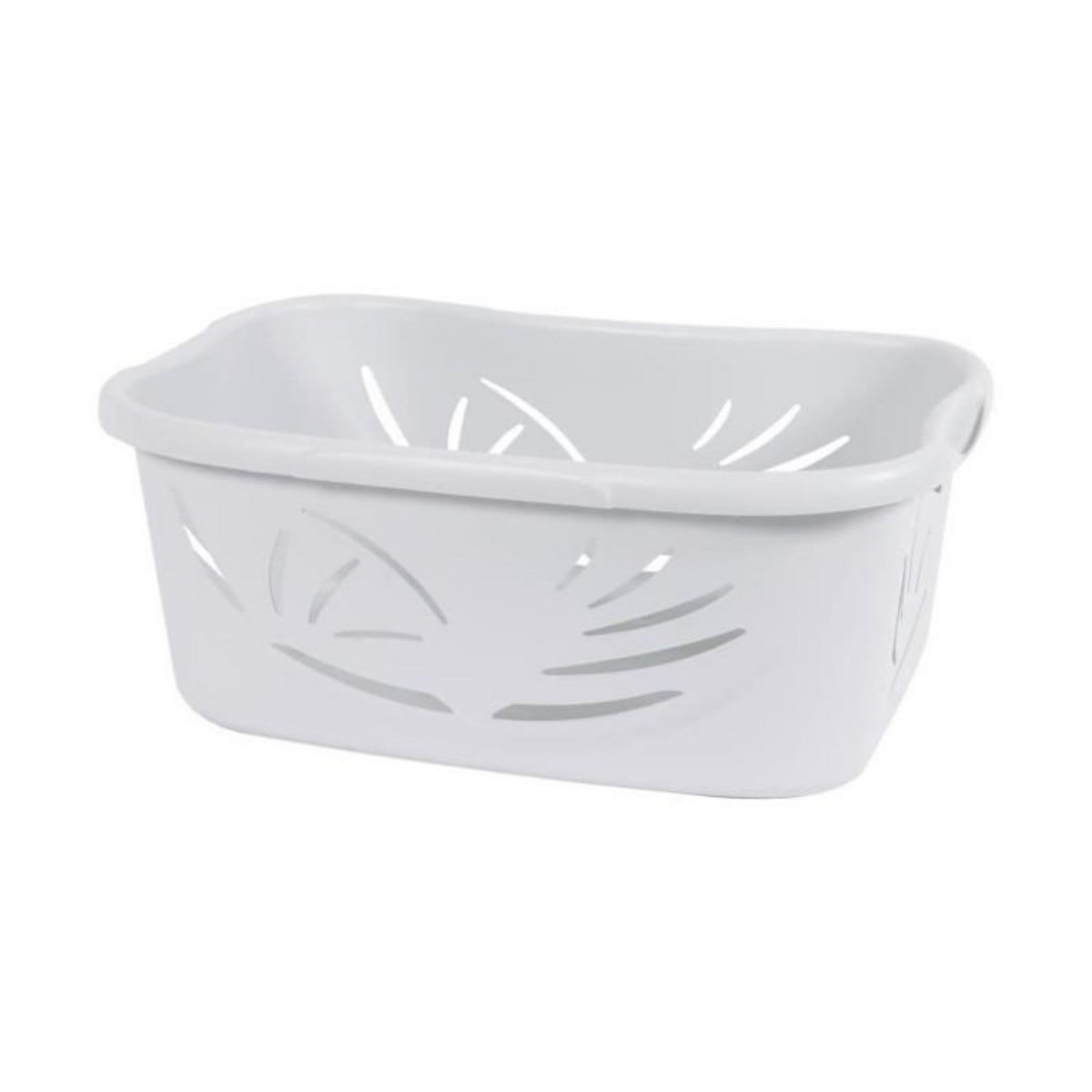 EDA PLASTIQUE EDA PLASTIQUE Panier a linge ergonomique Flora 37 L - Blanc ceruse - 59 x 39 x 24 cm