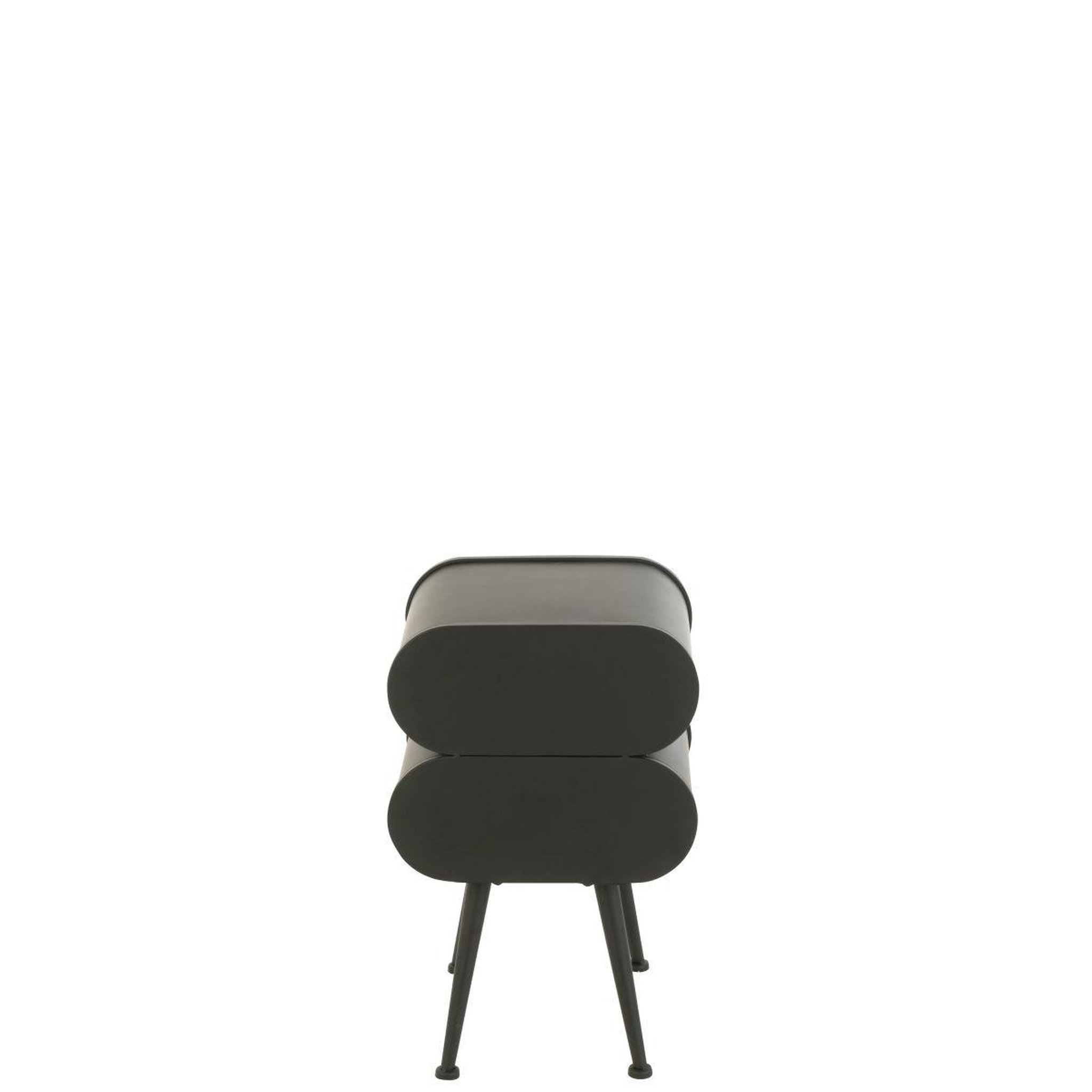 Voir la diapositive 6 : J-LINE Table de chevet 2 tiroirs  courchevel  61cm noir