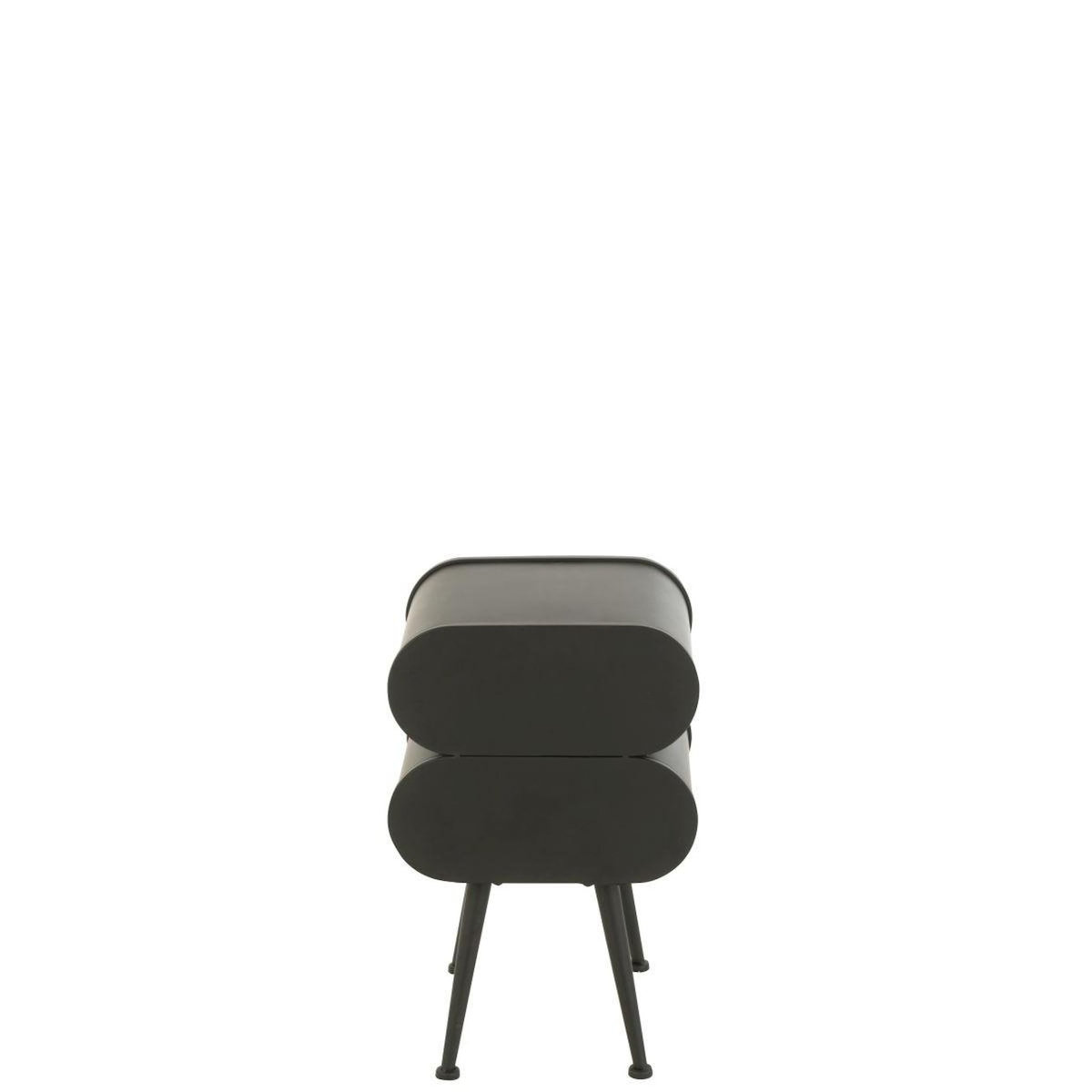 Paris Prix Table de Chevet 2 Tiroirs  Courchevel  61cm Noir