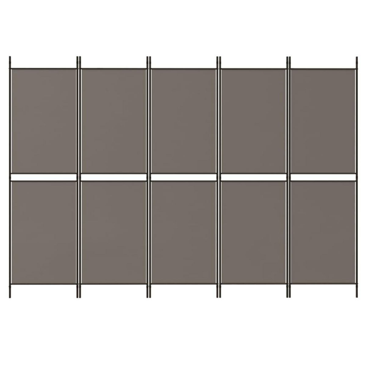 VIDAXL Cloison de separation 5 panneaux Anthracite 250x180 cm Tissu
