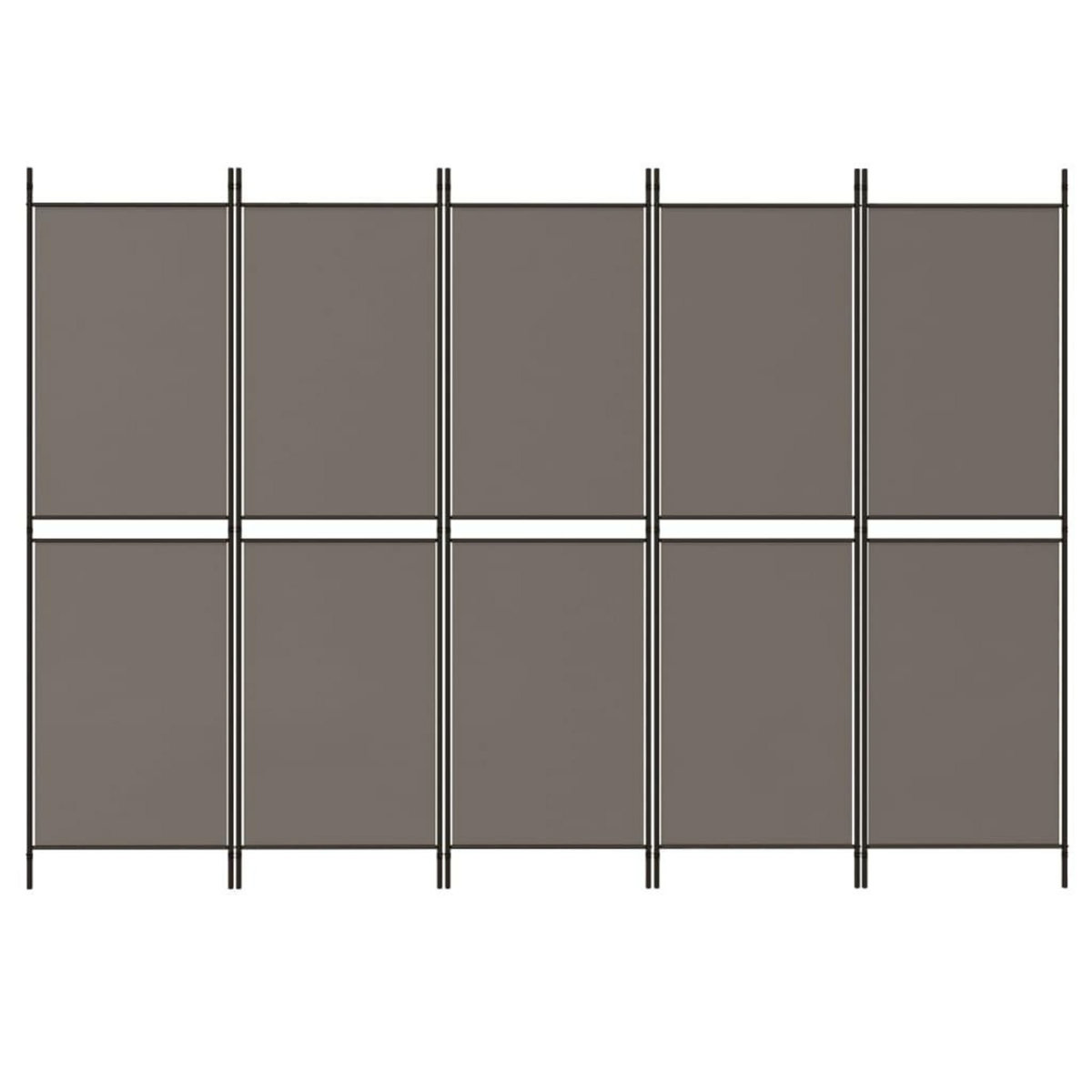VIDAXL Cloison de separation 5 panneaux Anthracite 250x180 cm Tissu