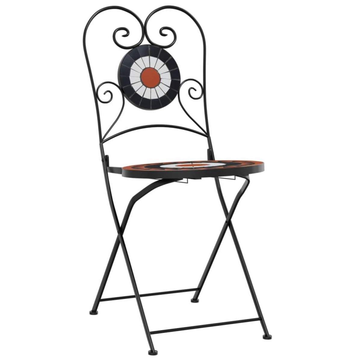 VIDAXL Chaises de bistro pliables lot de 2 terre cuite blanc ceramique