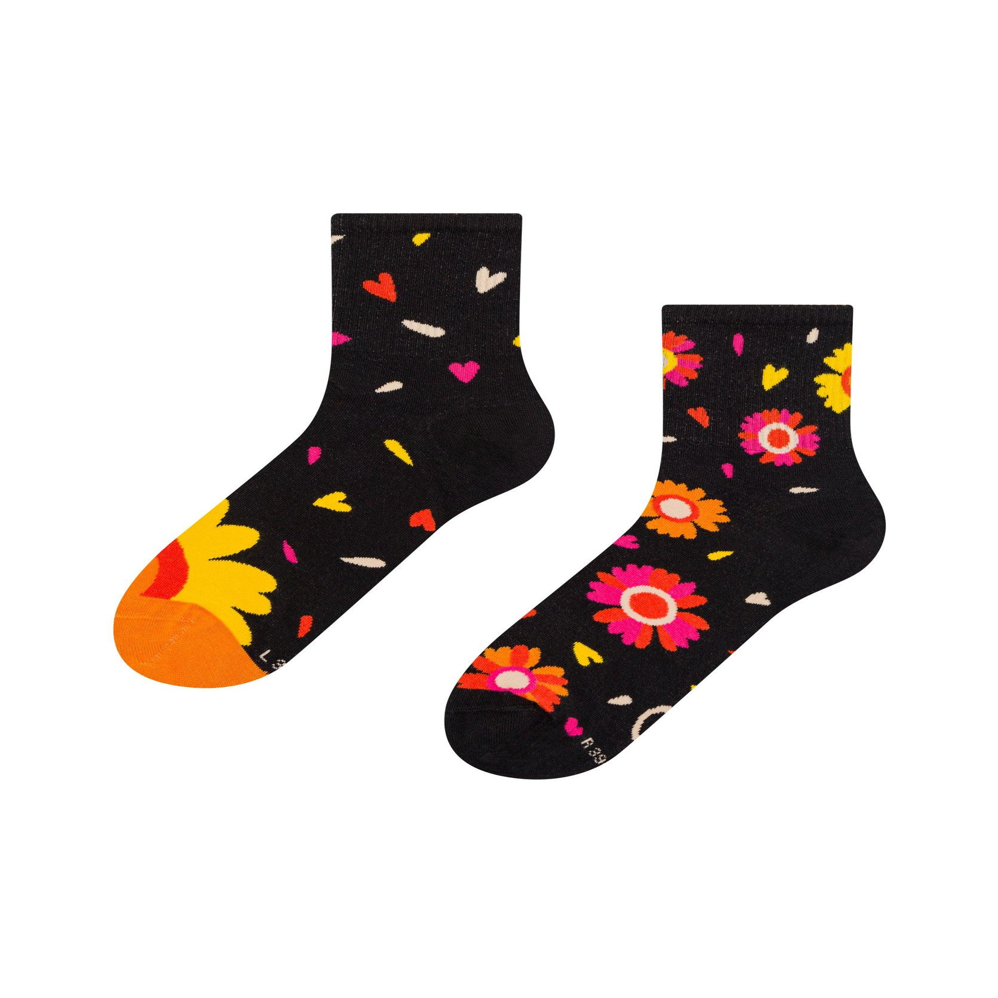 DEDOLES Chaussettes courtes je t'aime, un peu, beaucoup. Coloris disponibles : Noir