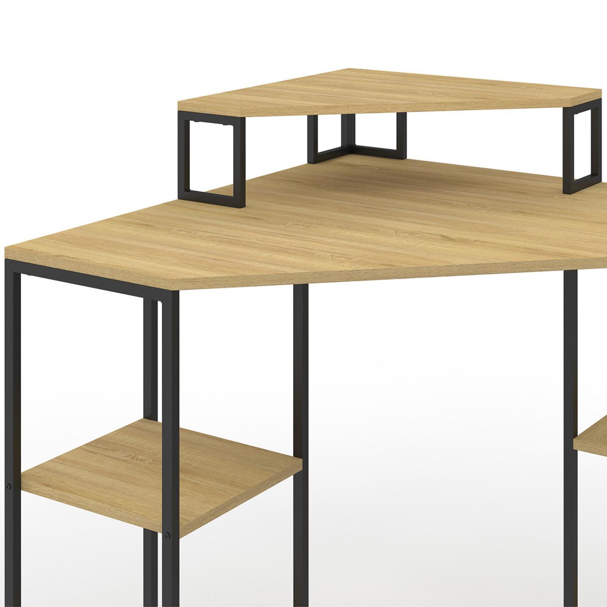 Voir la diapositive 5 : ID MARKET Bureau d'angle DETROIT gain de place bureau informatique avec rangements
