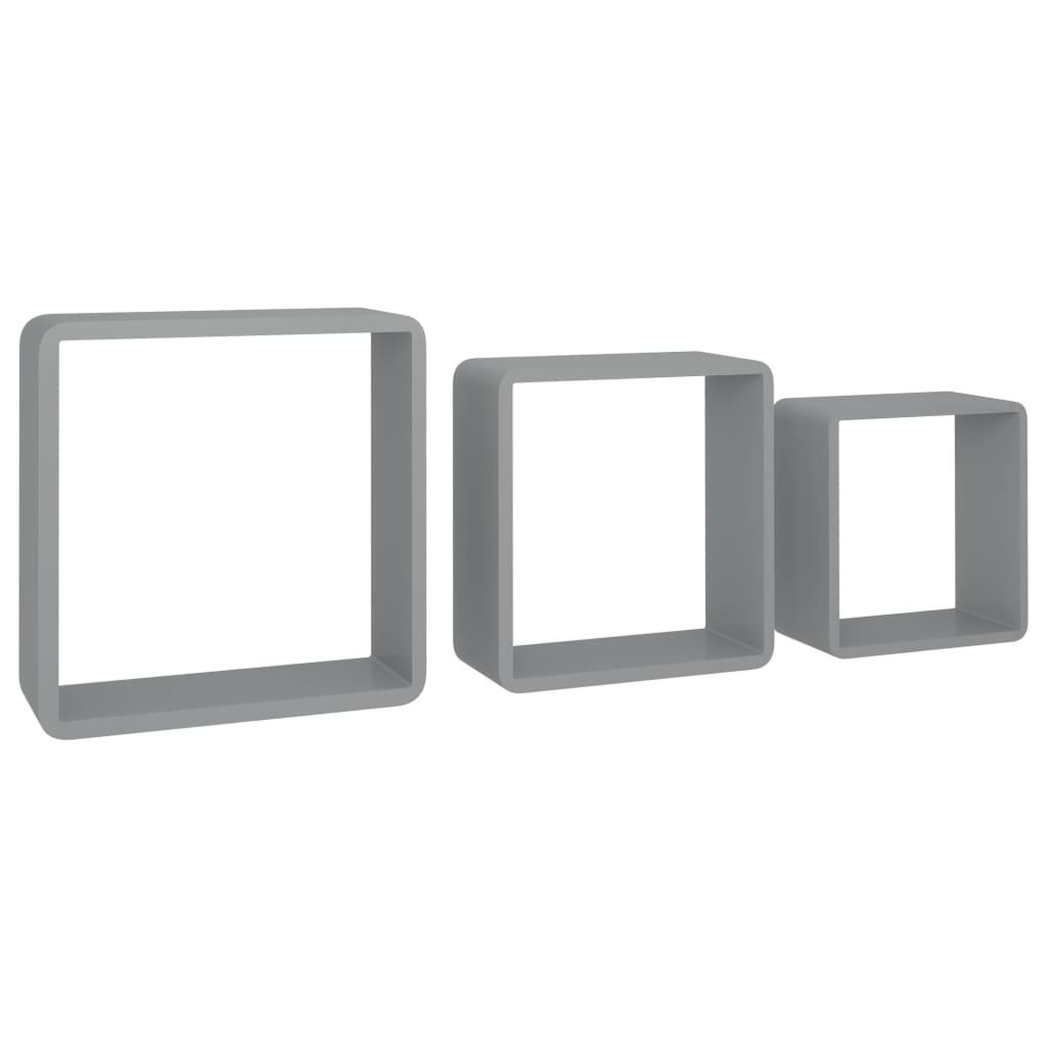 Voir la diapositive 3 : VIDAXL Etageres murales sous forme de cube 3 pcs Gris MDF