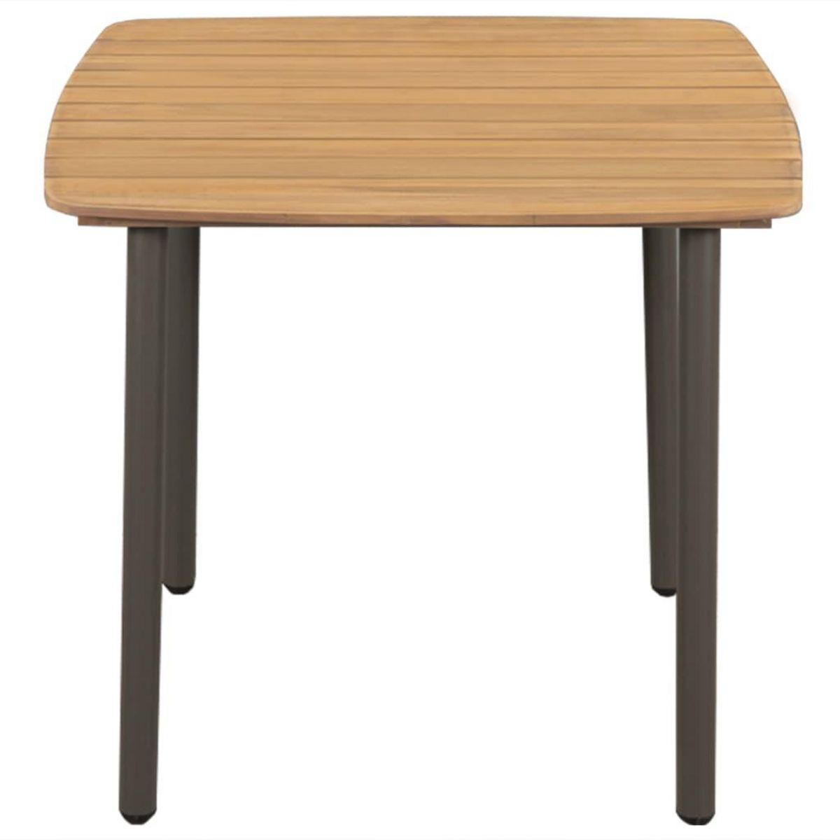 VIDAXL Table de jardin 80 x 80 x 72 cm Bois d'acacia solide et acier