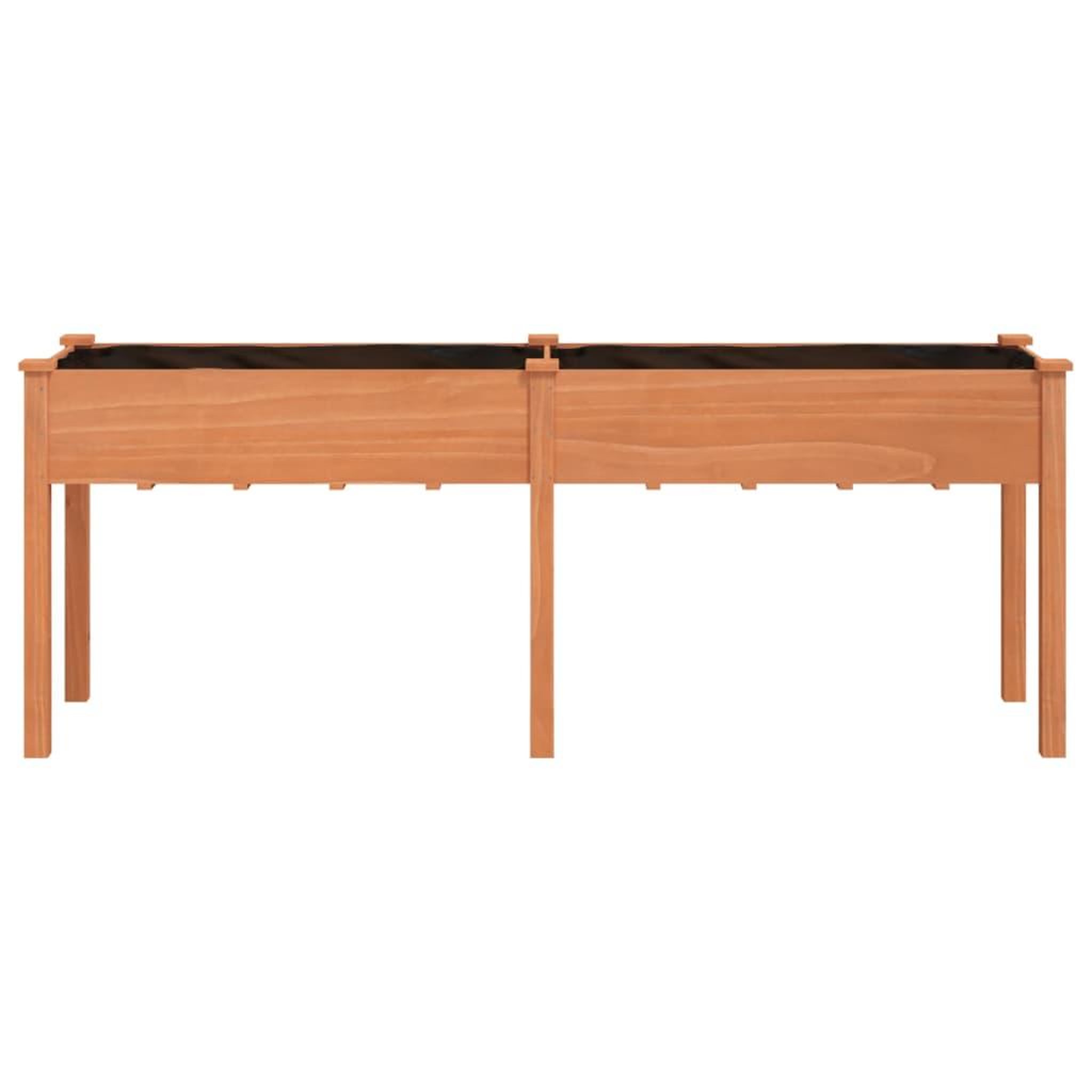 Voir la diapositive 4 : VIDAXL Jardiniere avec doublure marron 203x53x76 cm bois massif sapin