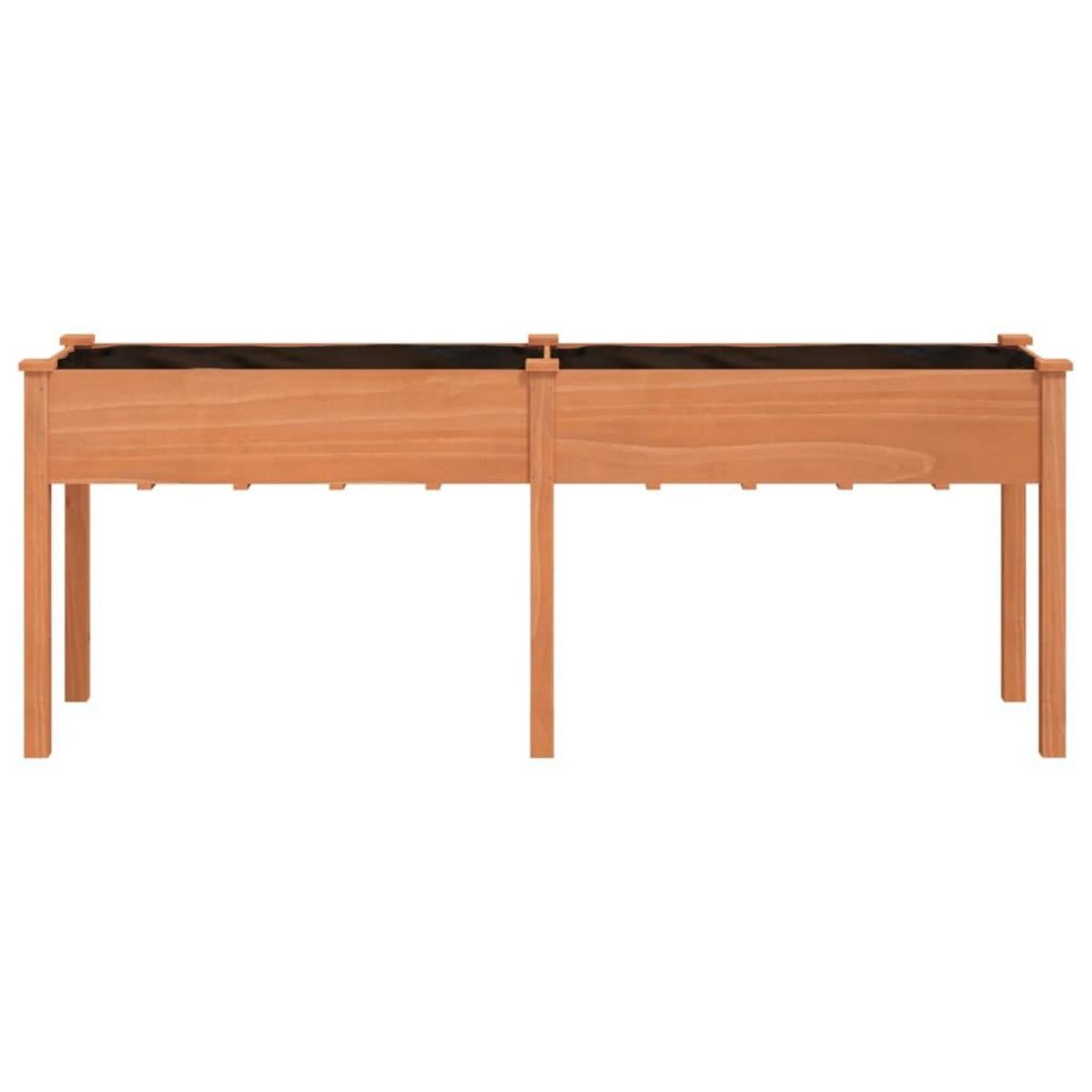 VIDAXL Jardiniere avec doublure marron 203x53x76 cm bois massif sapin