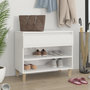 Voir la diapositive 1 : VIDAXL Armoire a chaussure Blanc brillant 70x36x60 cm Bois ingenierie