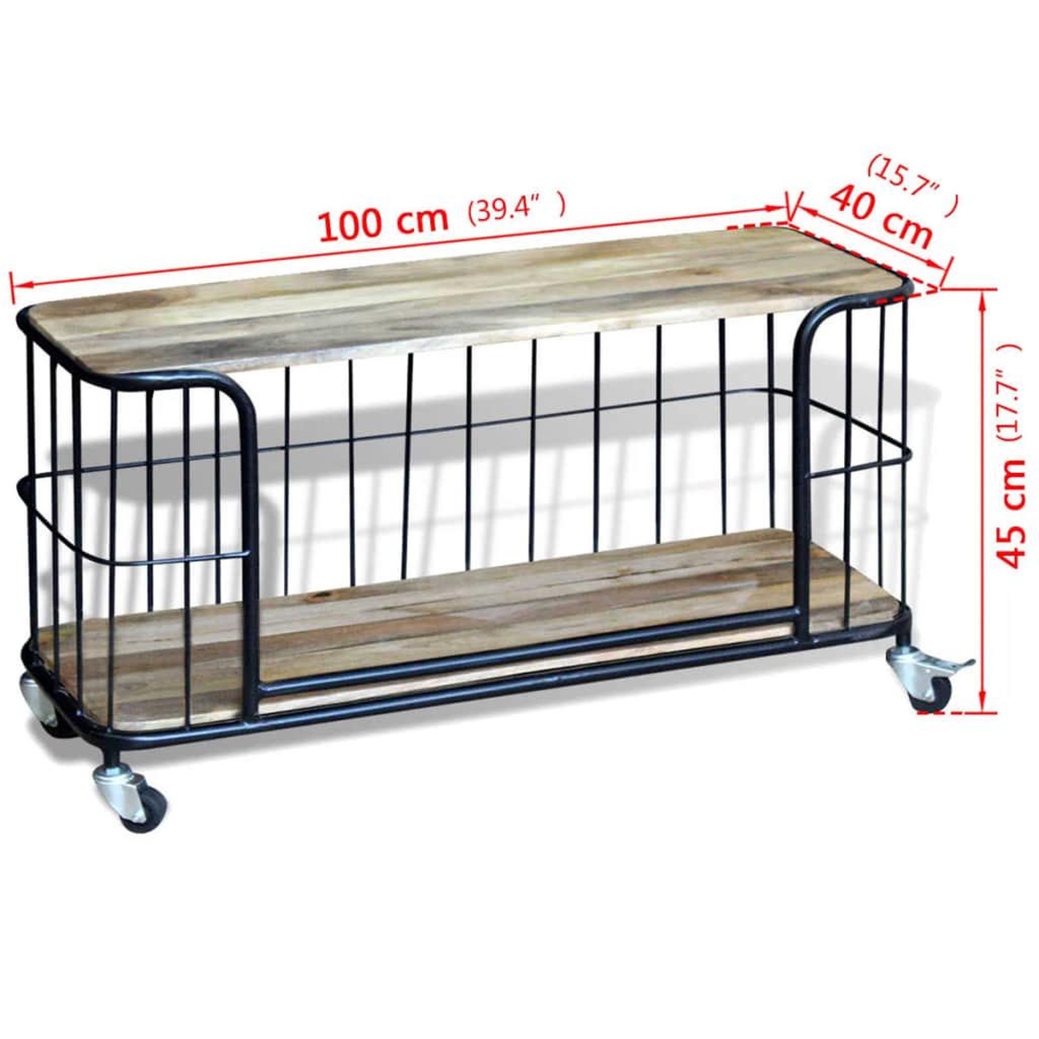 Voir la diapositive 6 : VIDAXL Meuble tv 100x40x45 cm bois de manguier massif