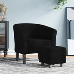 VIDAXL Chaise cabriolet avec repose-pied noir tissu