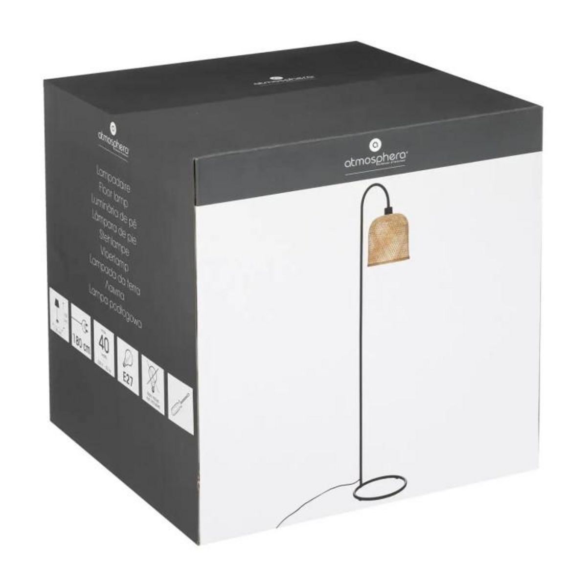 ATMOSPHERA Lampadaire Design  Alicante  159cm Beige & Noir