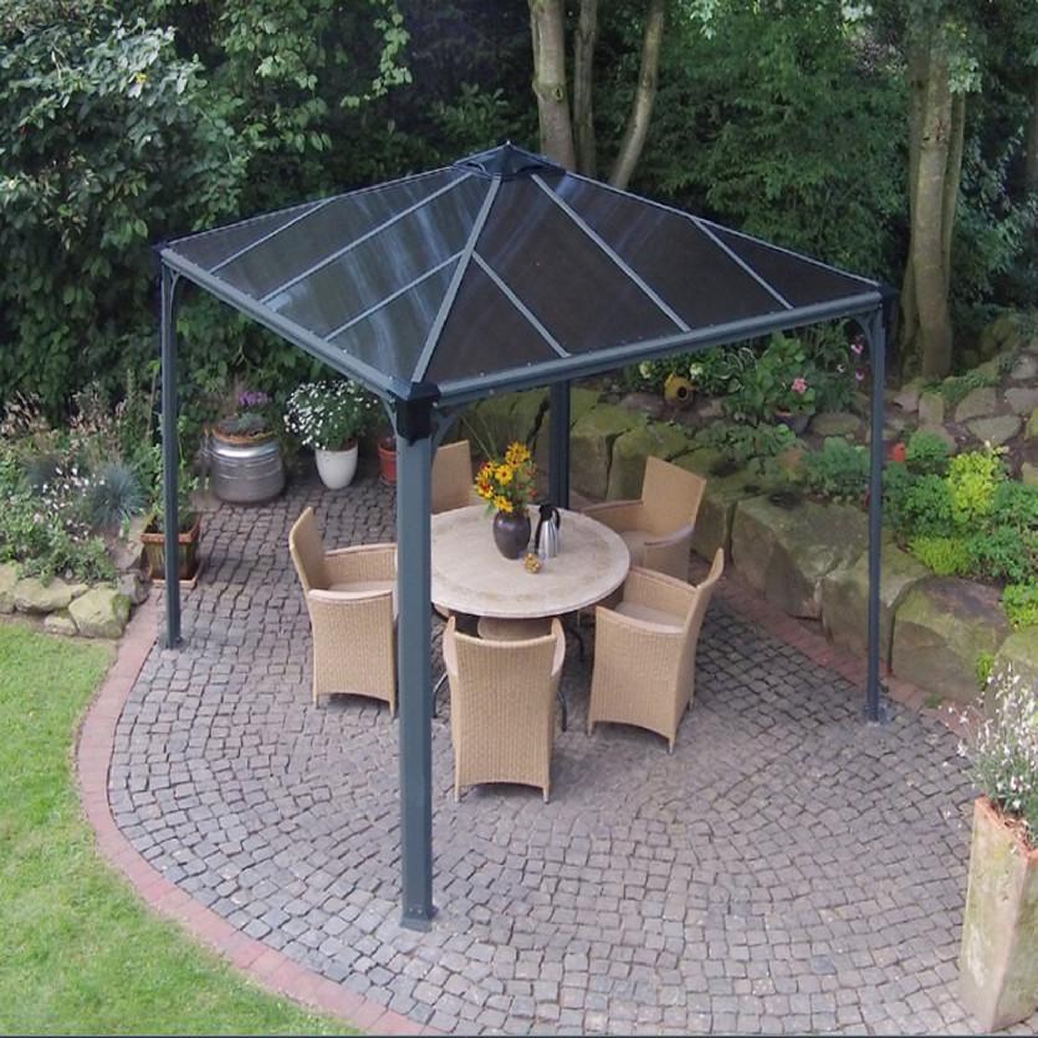 Palram Gazébo tonnelle 8.7m² gris anthracite - 702425