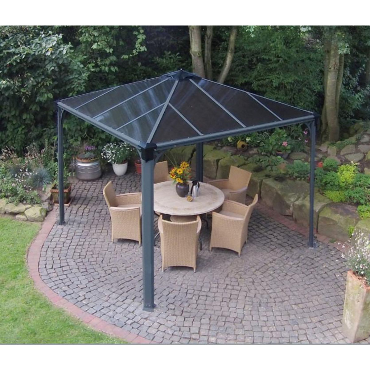 Palram Gazébo tonnelle 8.7m² gris anthracite - 702425