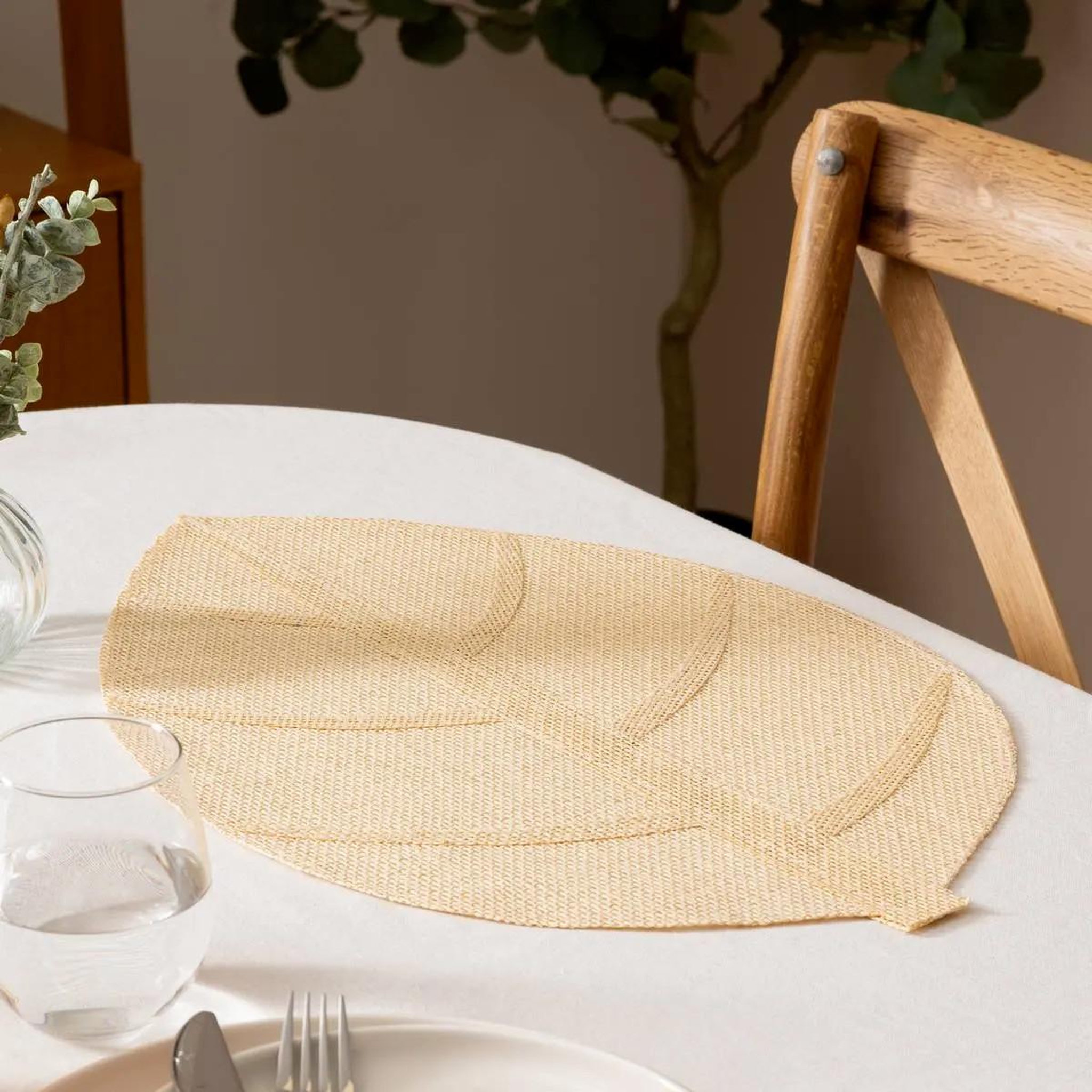 Voir la diapositive 2 : SECRET DE GOURMET Set de table  feuille  33x50cm naturel