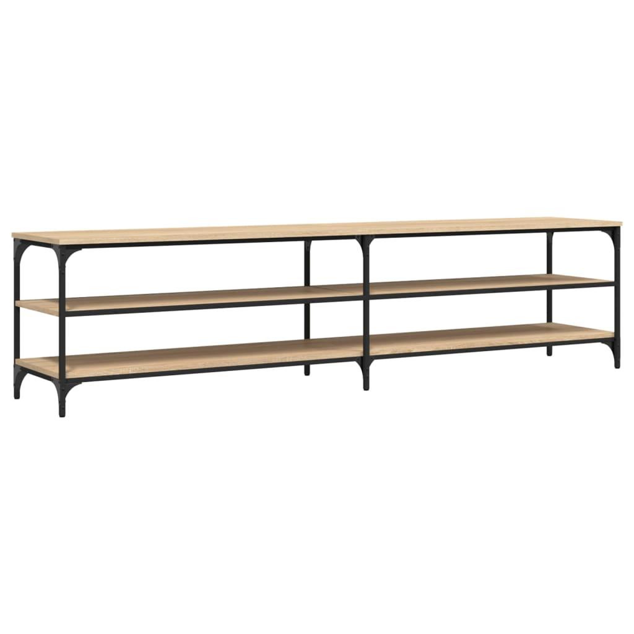 Voir la diapositive 2 : VIDAXL Meuble TV chene sonoma 200x30x50 cm bois d'ingenierie et metal