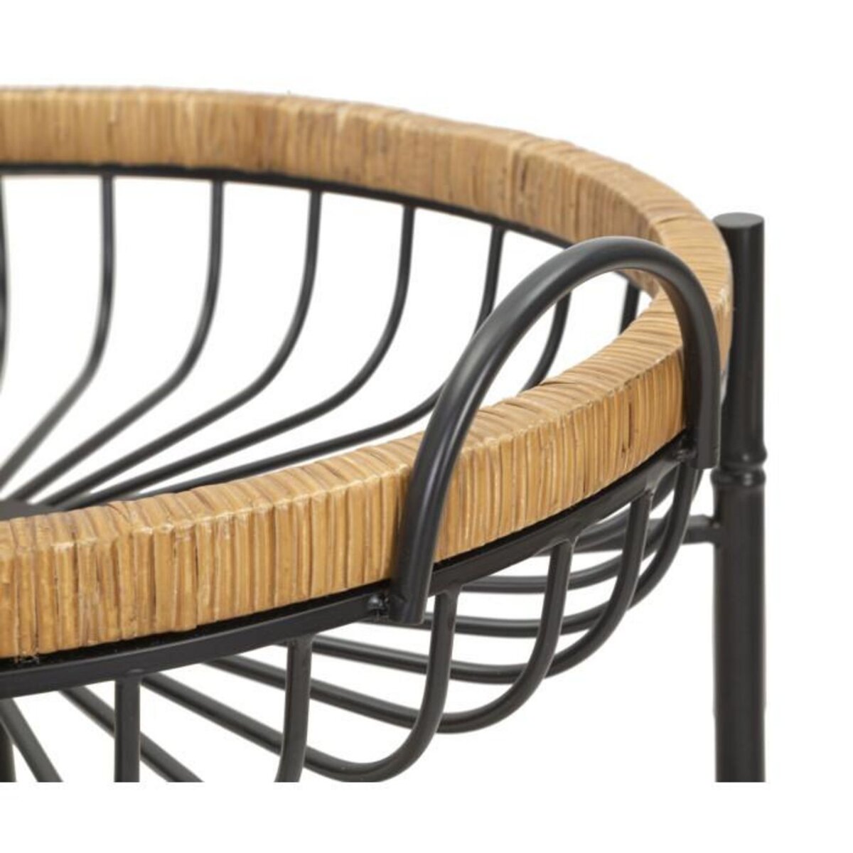 Paris Prix Desserte de Cuisine à Roulettes  Cebu  62cm Noir & Naturel