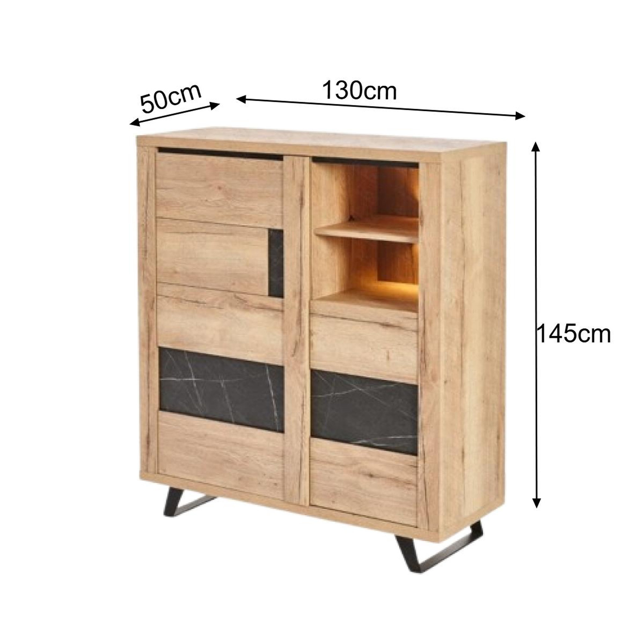 Voir la diapositive 4 : JLC KREATION Buffet haut contemporain bois effet céramique HORACE