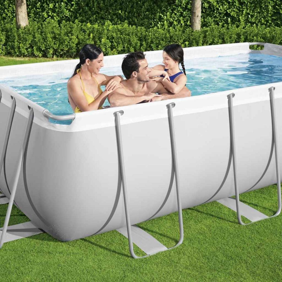 BESTWAY Bestway Ensemble de piscine rectangulaire Power Steel 404x201x100 cm