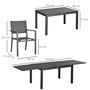 Voir la diapositive 3 : OUTSUNNY Ensemble de jardin 8 personnes chaises empilables table extensible 135/270L cm alu. textilène gris