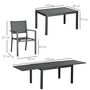 Voir la diapositive 3 : OUTSUNNY Ensemble de jardin 8 personnes chaises empilables table extensible 135/270L cm alu. textilène gris