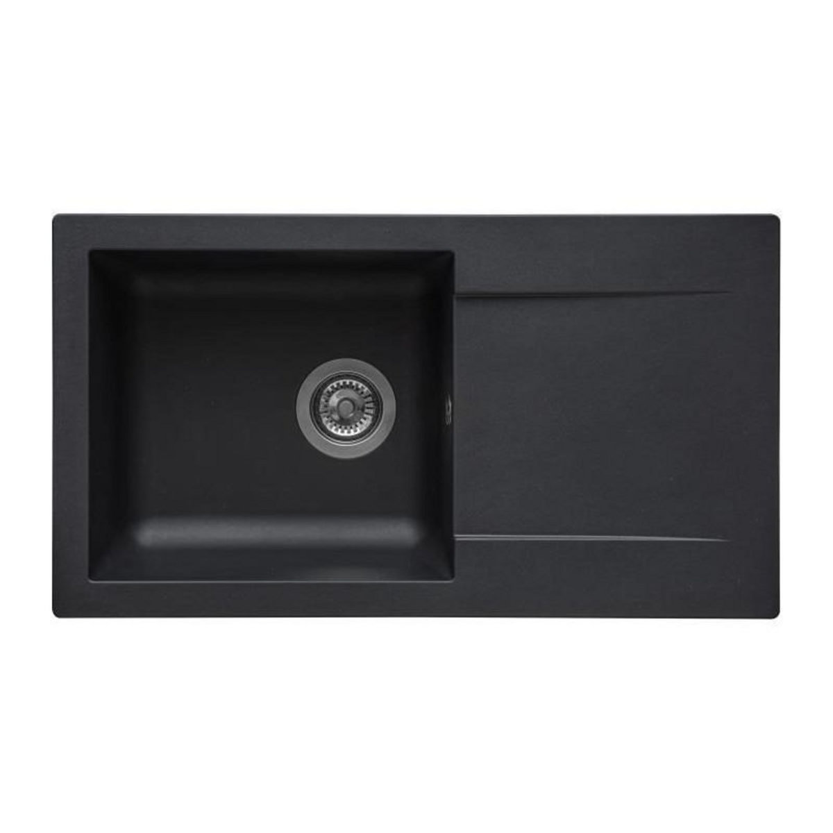 STRADOUR STRADOUR Evier a encastrer EINNA, en SMC NOIR PAILLETE - 06,  1 bac, dim. 78 * 43,5 cm, vidage manuel