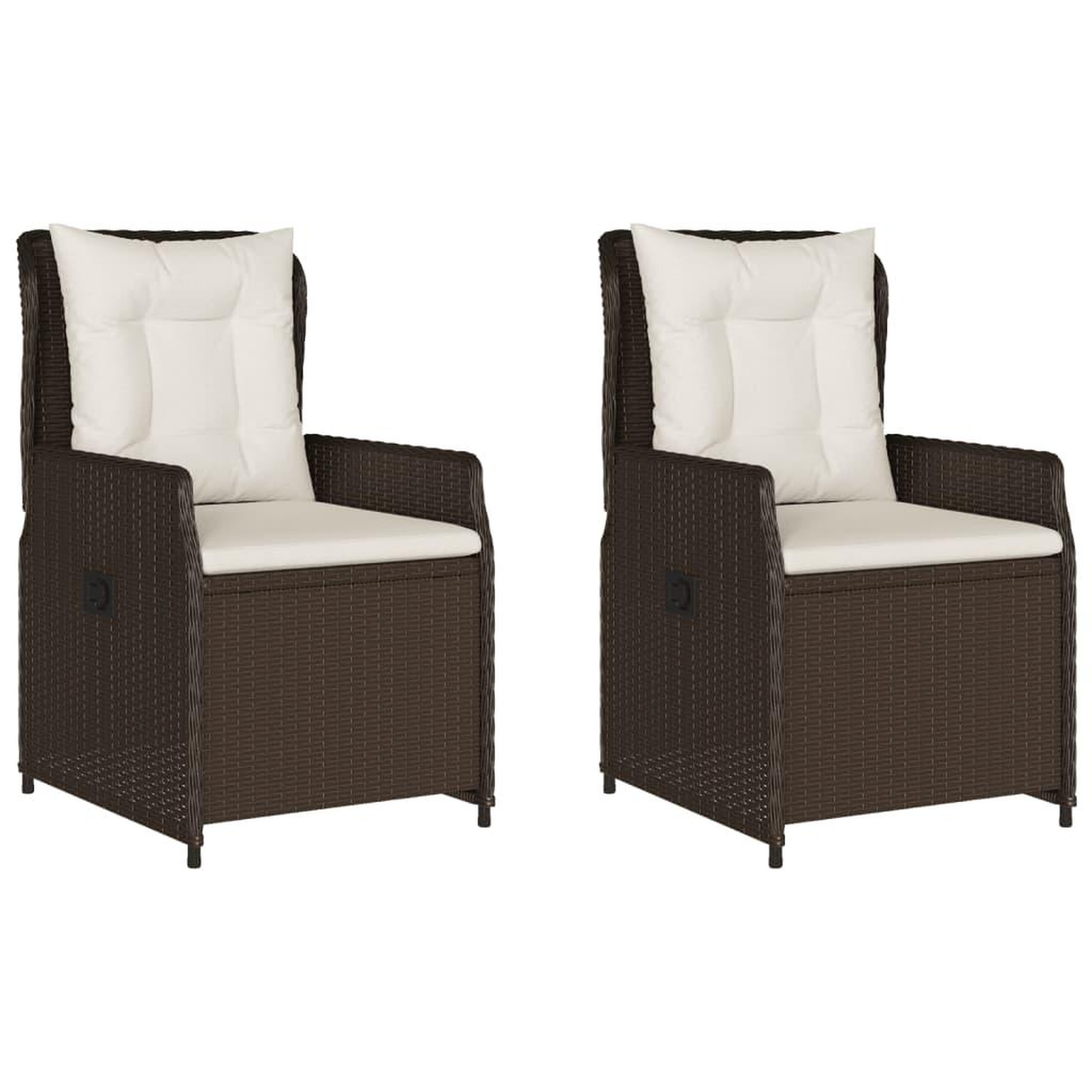 Voir la diapositive 2 : VIDAXL Chaises inclinables de jardin lot de 2 marron resine tressee