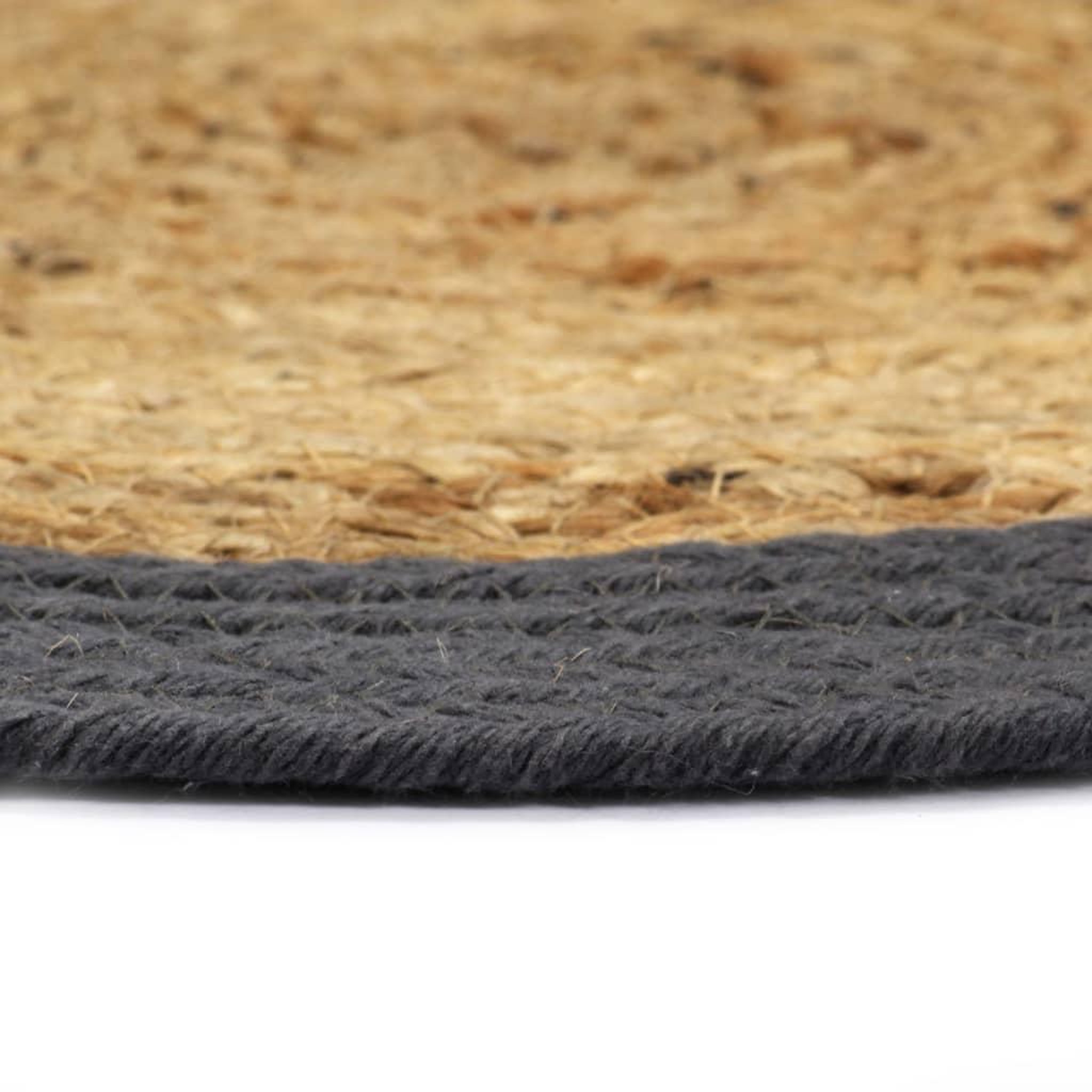 Voir la diapositive 3 : VIDAXL Napperons 4 pcs Naturel et anthracite 38 cm Jute et coton