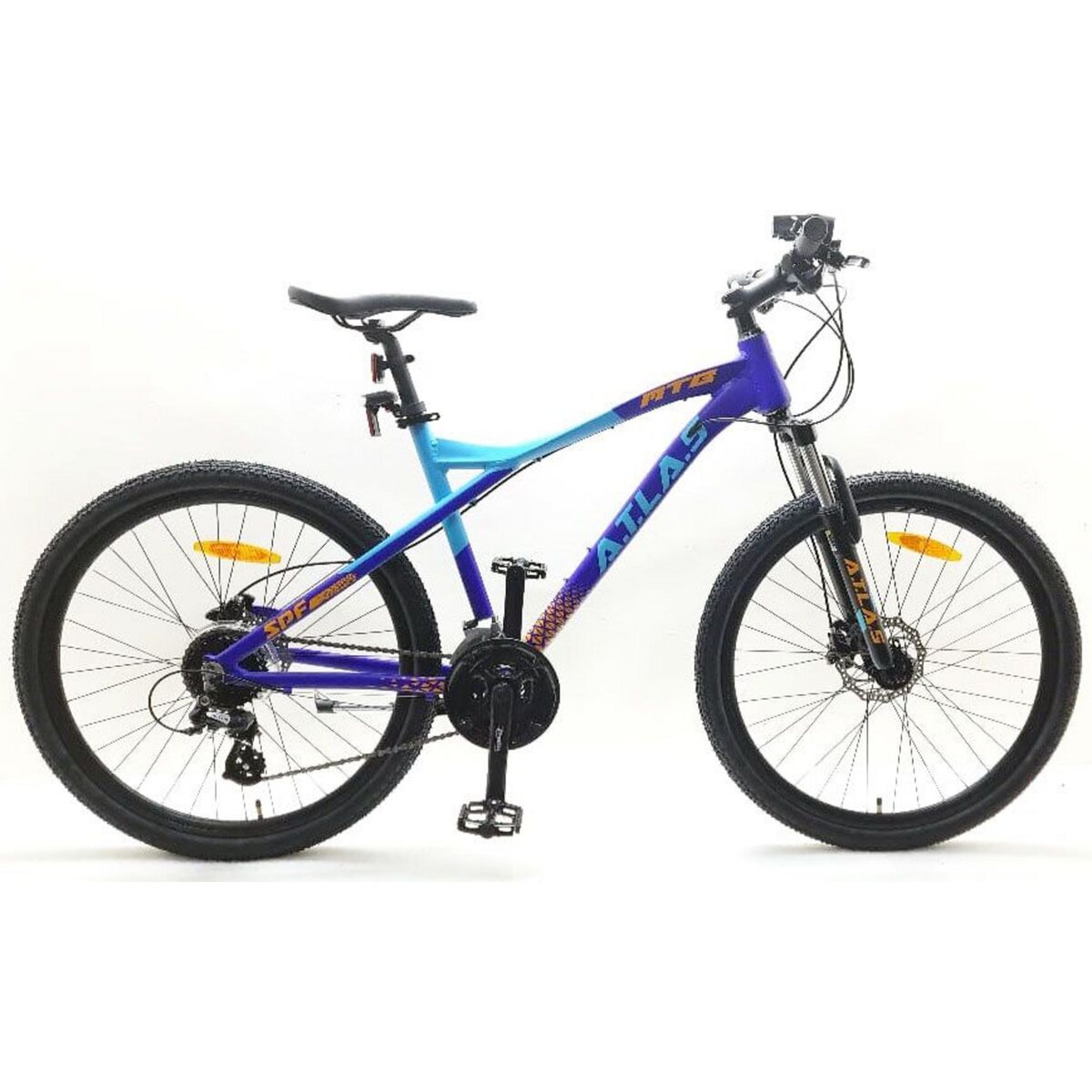 VTT 26 Rigide Homme Atlas Cadre Alu Double Freins Disque 24 vitesses Fourche t lescopique Equip en Shimano