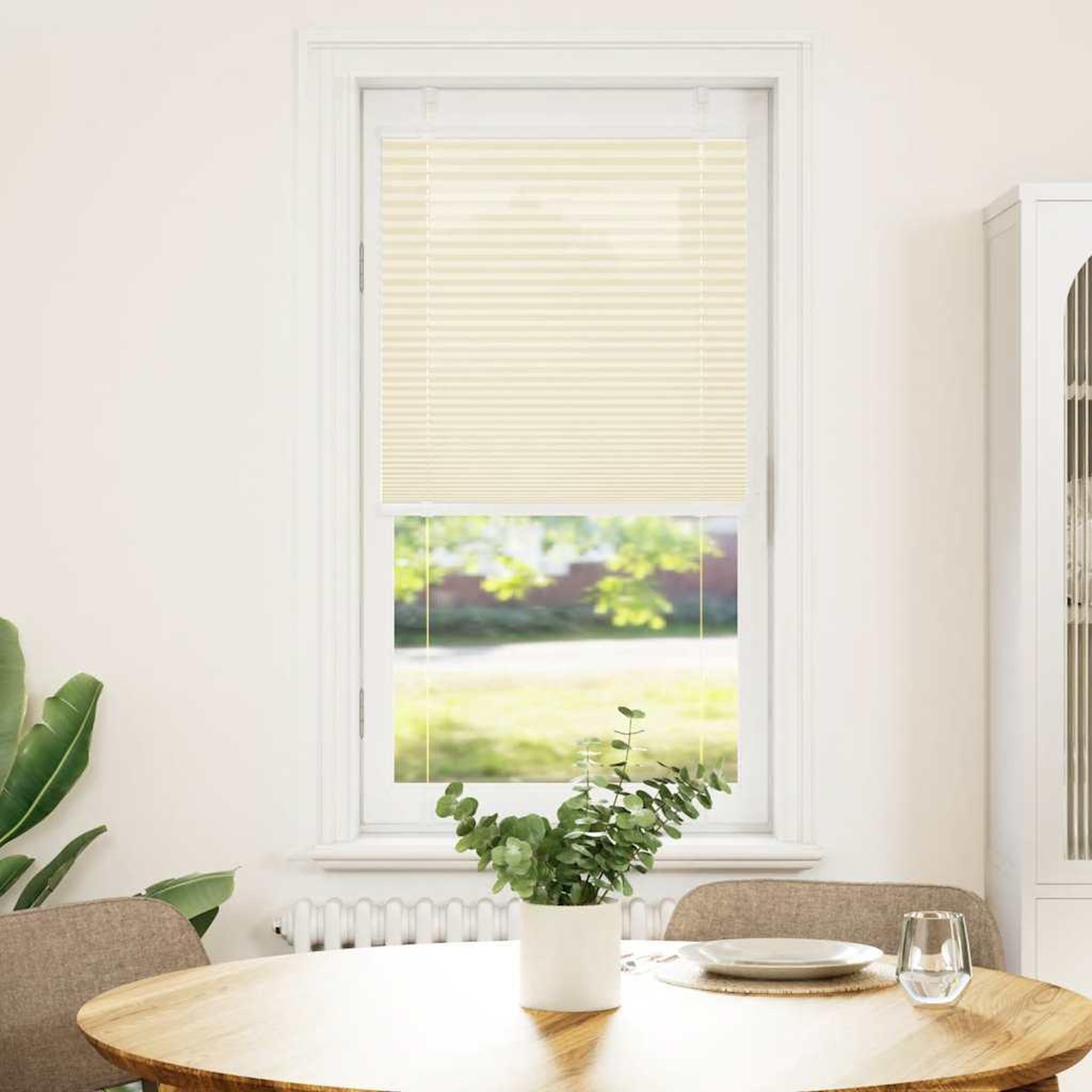 Voir la diapositive 2 : VIDAXL Store plisse creme 55x100 cm largeur du tissu 54,4 cm polyester