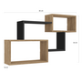Voir la diapositive 5 : ID MARKET Etagère murale double position LOUANE bois façon hêtre et noir