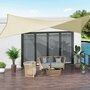 Voir la diapositive 2 : OUTSUNNY Voile d'ombrage carré 3 x 3 m polyéthylène haute densité résistant aux UV crème