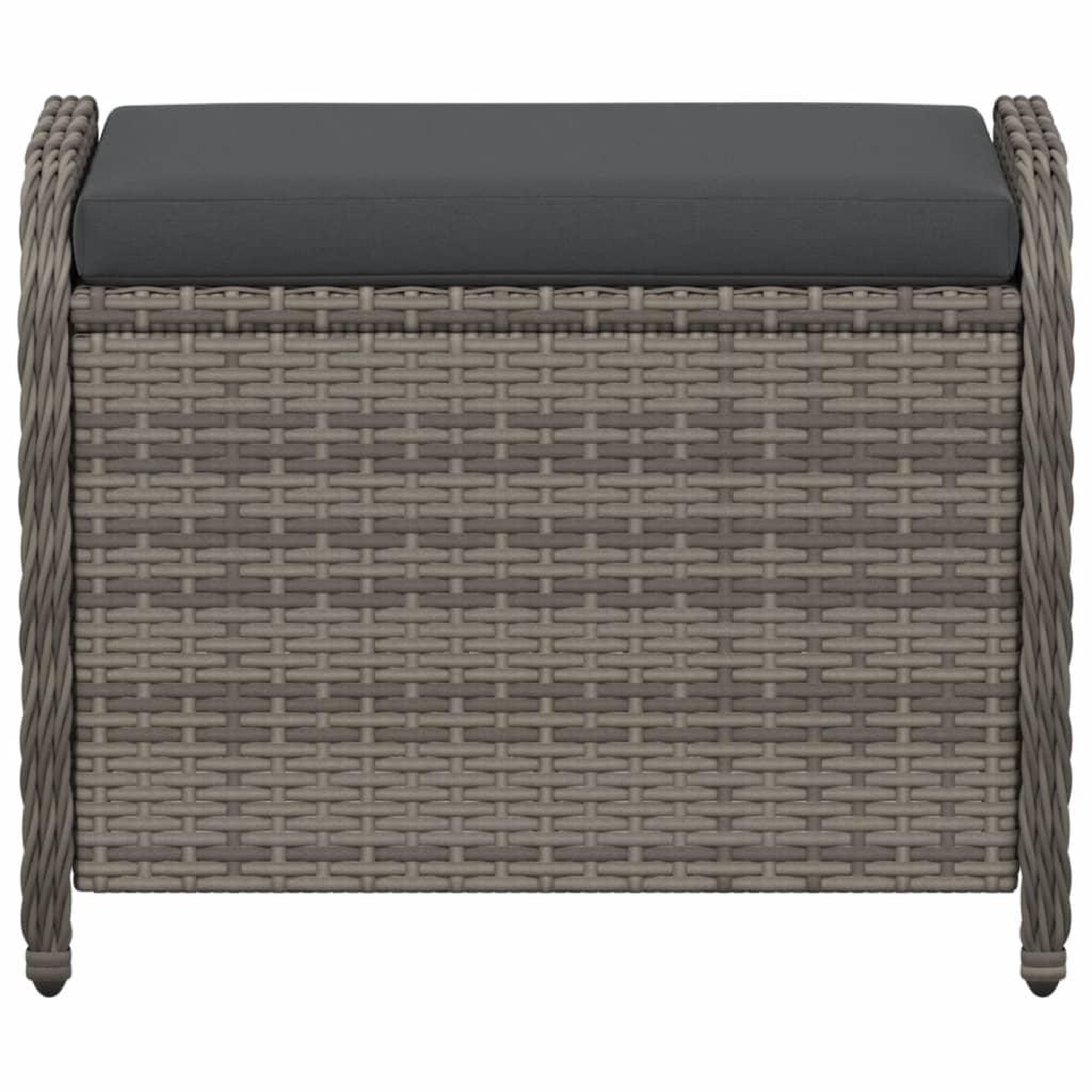 Voir la diapositive 4 : VIDAXL Tabouret de jardin avec coussin gris 58x46x46 cm resine tressee