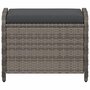 Voir la diapositive 4 : VIDAXL Tabouret de jardin avec coussin gris 58x46x46 cm resine tressee