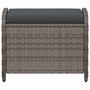 Voir la diapositive 4 : VIDAXL Tabouret de jardin avec coussin gris 58x46x46 cm resine tressee