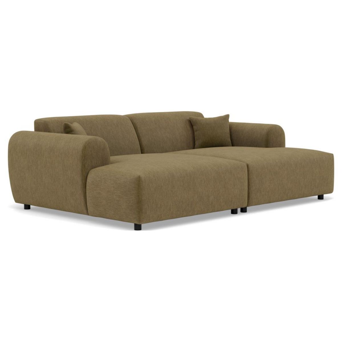 LISA DESIGN Aumance - canapé droit 4 places avec double méridienne assise profonde en velours texturé